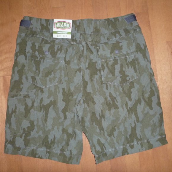 Mens Lake & Trail Fast Dri Activity CARGO Shorts Size L XL XXL XXXL Camo NWT - Picture 2 of 2